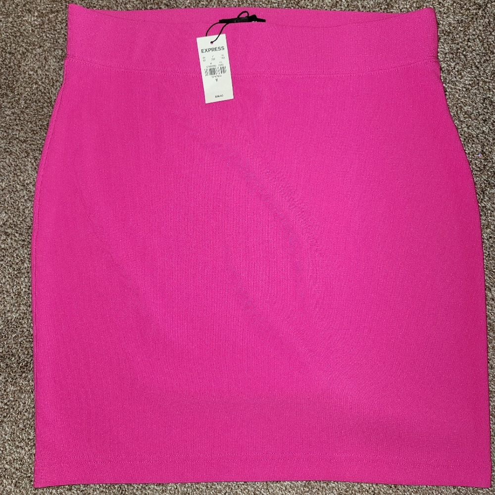 Express Hot Pink Ribbed skirt